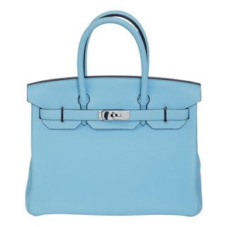 Hermès Birkin 30 Bleu Atoll Togo Palladium Hardware 2017 For Sale