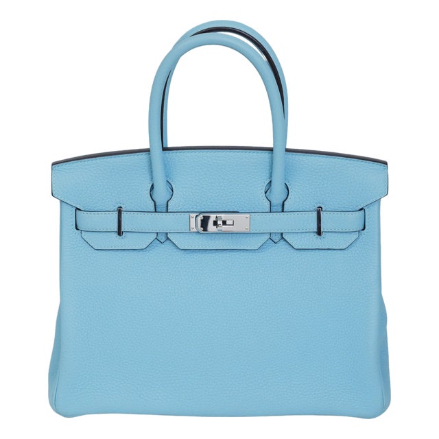 Hermès Birkin 30 Bleu Atoll Togo Palladium Hardware 2017 For Sale