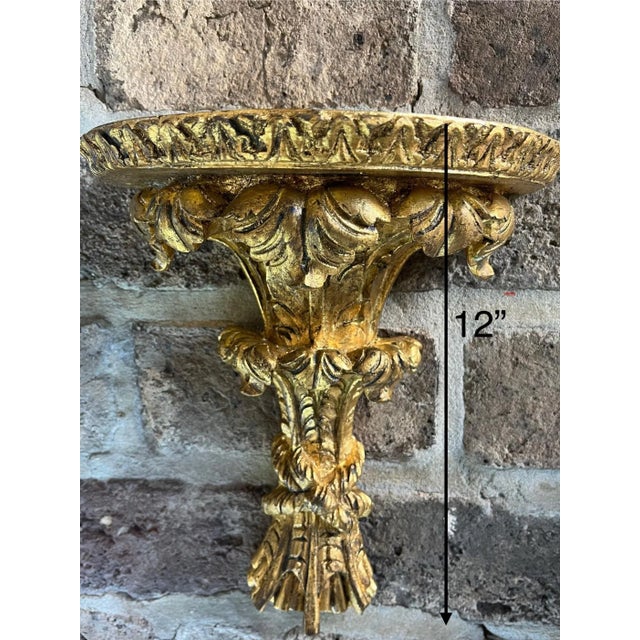 Italian Vintage Italian Carved Giltwood Brackets For Sale - Image 3 of 6