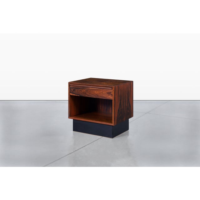 Red Scandinavian Modern Brazilian Rosewood Nightstands by Westnofa For Sale - Image 8 of 15