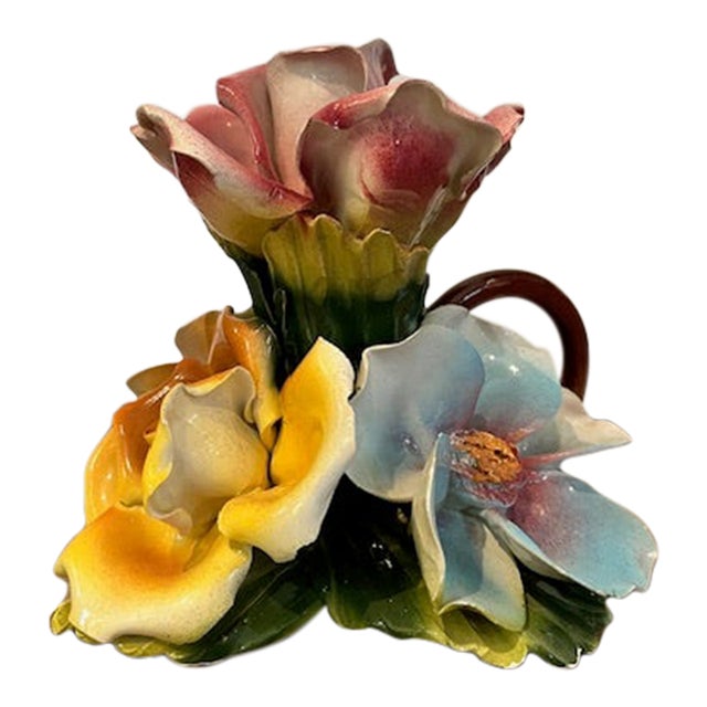 Vintage Capodimonte Floral Centerpiece For Sale