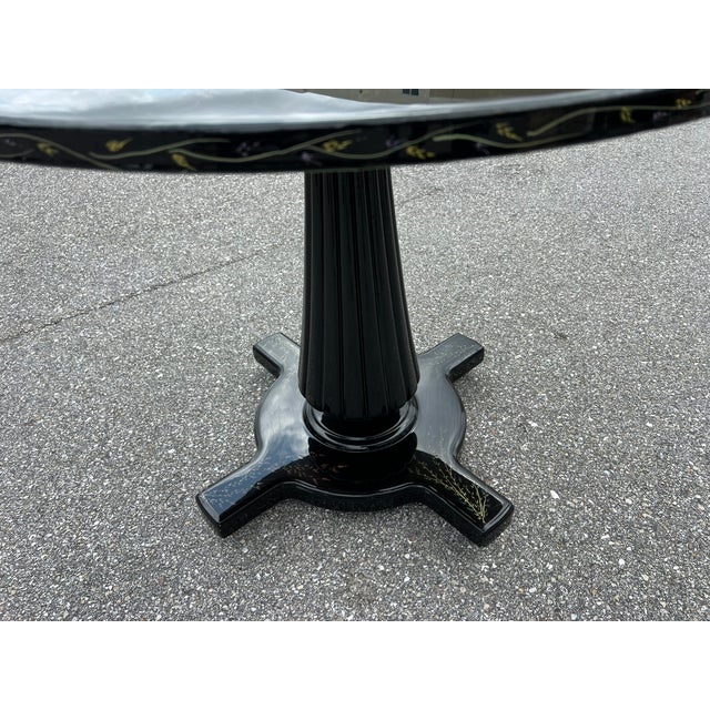 Vintage Black and Gold Lacquered Table in the Style of Mauro Oliveira For Sale - Image 10 of 10