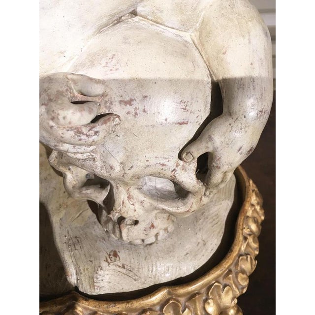 Memento Mori Child Skull Figure Sculpture, Faux White Marble, Late 17th Century For Sale - Image 13 of 17