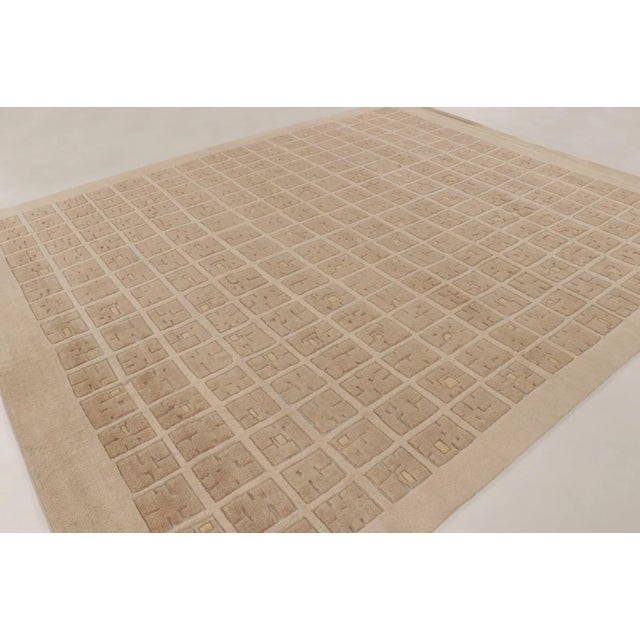 Traditional Rug & Kilim’s Oversized Scandinavian Style Rug With Textural High-Low Grid For Sale - Image 3 of 11
