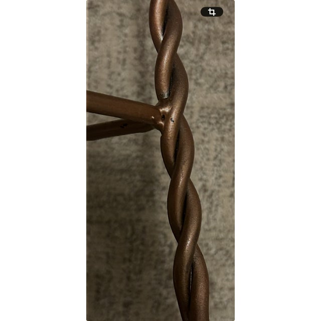 Copper Rare Highly Collectable-Antique “Japan Finish” Industrial Copper Finish Sweetheart Design Ice Cream Parlor Set With Two Chairs For Sale - Image 8 of 18