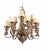Beautiful, gilt-iron and crystal beaded chandelier. The chandelier consists of a scrolled iron frame with a gilt finish. A...