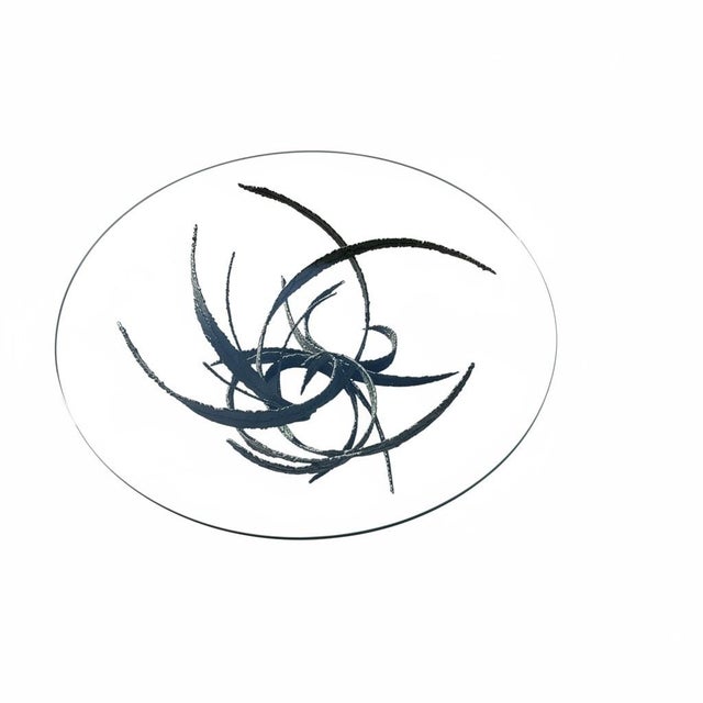 Vintage Mid Century Modern Daniel Gluck Brutalist Bronze Twisted Glass Circle Coffee Table 1960s Sculpture Sculptural For Sale - Image 11 of 12