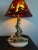 1970s Leopard Marble Base Stained Glass Shade Lamp For Sale - Image 12 of 12