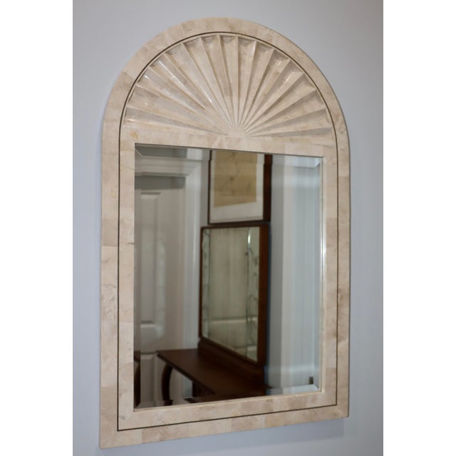 1990's Tessellated Stone Arched Wall Mirrro For Sale - Image 11 of 16