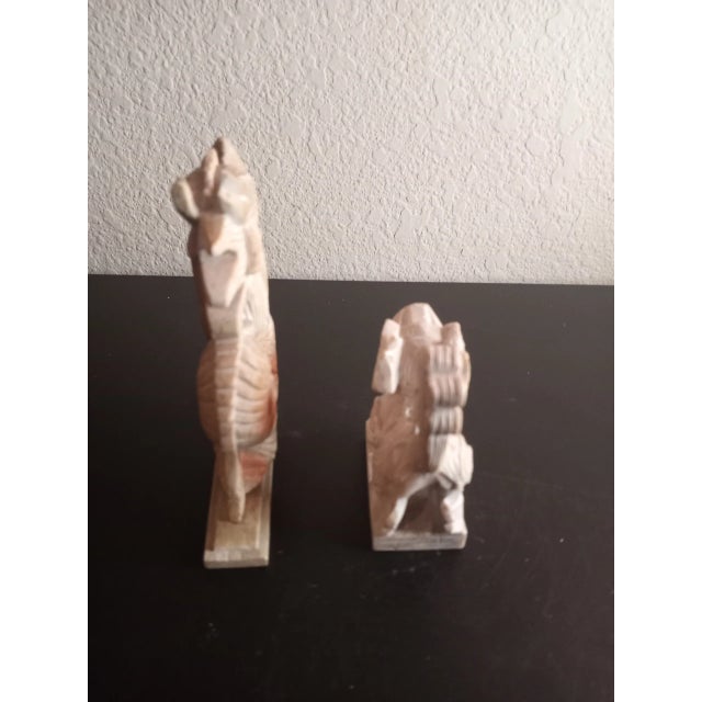 These are Pair Of Handcarved Stone Dragon miniature Figurines. Procured at an auction