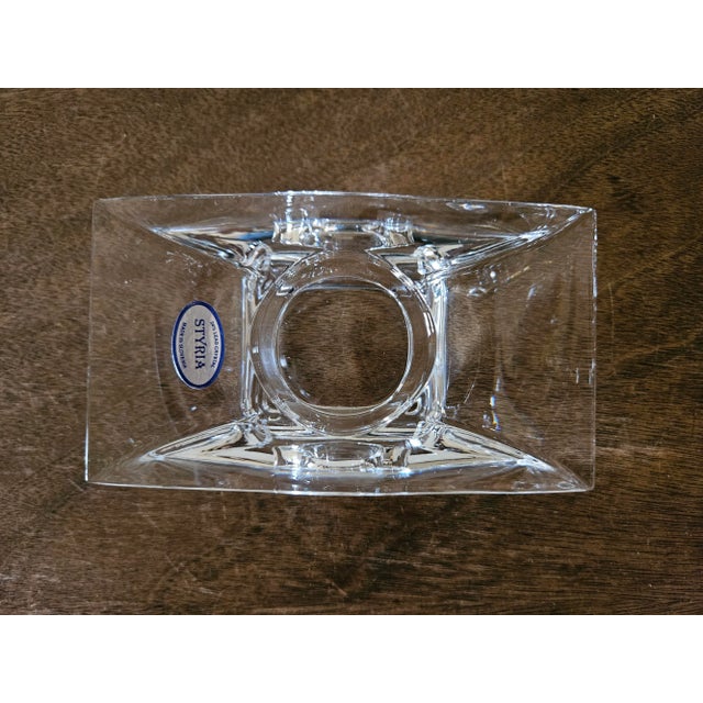 Late 20th Century Pair of Nambe Crystal Planar Votive Candle Holders