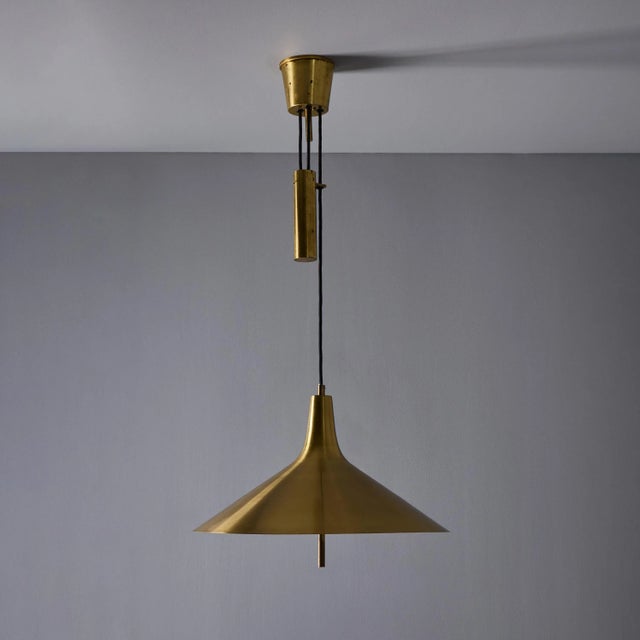 1950s Th Valentiner Brass Counterweight Pendant For Sale In Los Angeles - Image 6 of 13