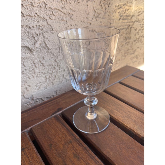 Hermès Antique France St. Louis Crystal Caton White Wine Goblet Glasses - Pair For Sale - Image 4 of 6