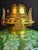 Vintage-Style Green Floral Glass Table Lamp With Frosted Female Head Pedestal Base For Sale - Image 12 of 13