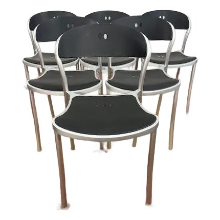 1990s Set of 6 Pamplona Arper Chairs Made in Italy For Sale