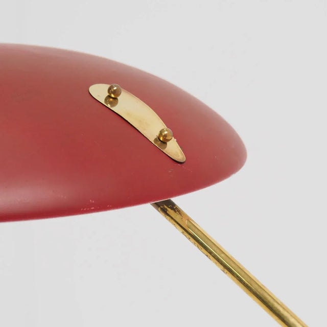 Table Lamp in Red Painted Metal, 1950s For Sale - Image 6 of 12