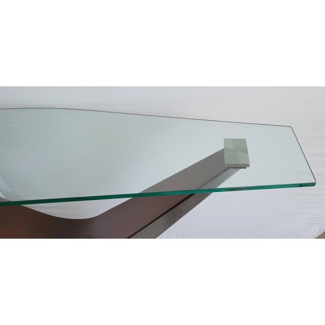 1980s Large Italian Contemporary Console Table For Sale - Image 5 of 7