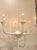 Original retail $2490, stylish Currey & Company Modern White Wrought Iron Albion Chandelier, showroom floor sample