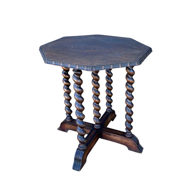 Barley Twist Octagonal Side Table, 20th Century For Sale - Image 6 of 13
