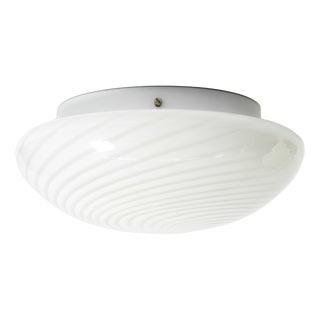 Swirl Flush Mount in Glass and Metal Base, 1980s For Sale