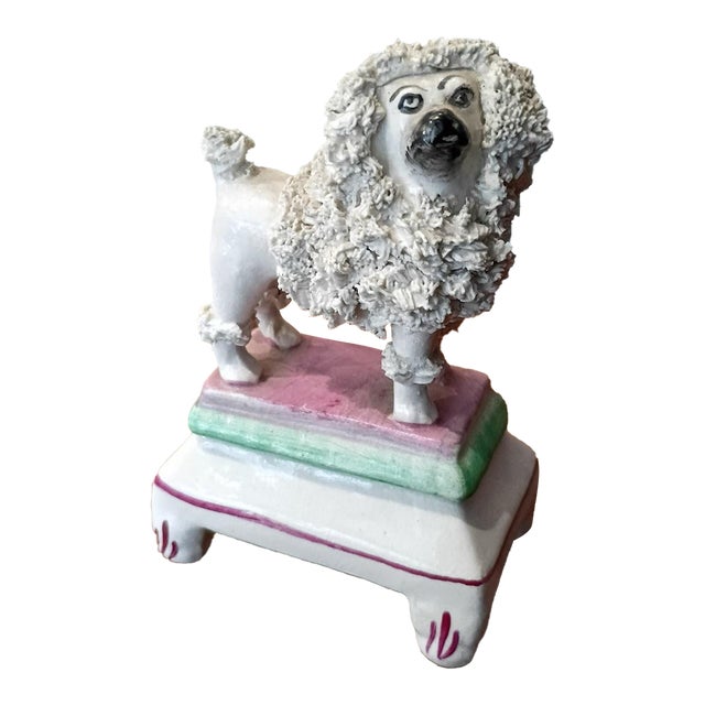 Antique Staffordshire Spaghetti Poodle Figurine For Sale