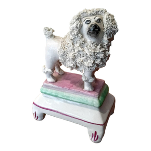 Antique Staffordshire Spaghetti Poodle Figurine