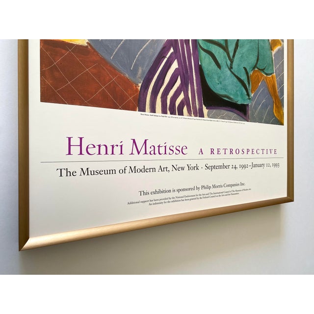 Henri Matisse Vintage 1992 Lithograph Print Framed Exhibition Poster " Small Odalisque in a Purple Robe " 1937 For Sale - Image 10 of 18