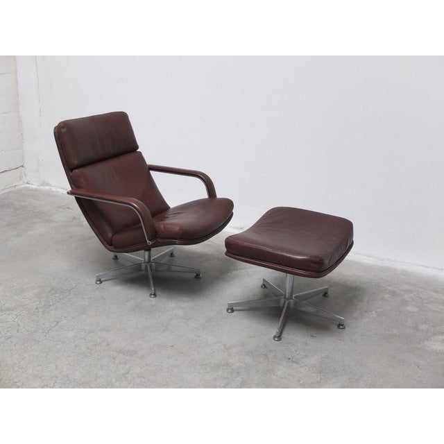 Metal Set of F141 Lounge Chair with Ottoman by Geoffrey Harcourt for Artifort, 1972 For Sale - Image 7 of 18