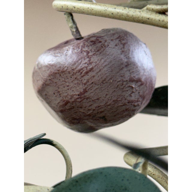 Mid 20th Century Vintage Italian Tole Chandelier With Pears and Plums For Sale - Image 5 of 9