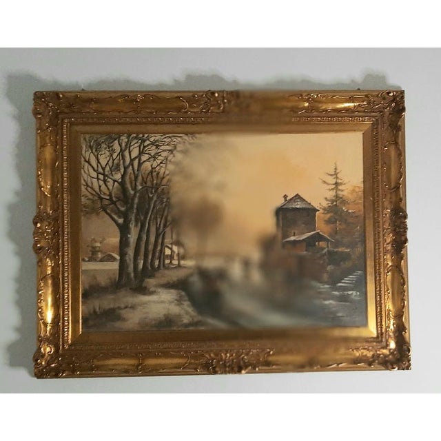 Oil on canvas size 70x100 cm, with antique gold frame size. 100x150 cm approximately. This piece has an attribution mark,...