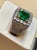AGL Certified 2.14 Ct Colombian Minor Traditional Emerald & Diamond Ring 18KYG For Sale - Image 18 of 18