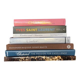 Fashion Designer Coffee Table Book Curated Decorator Collection - Chanel Cartier - 6 Pieces For Sale