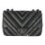 Black Strass CC Chevron Mini Flap Bag For Sale