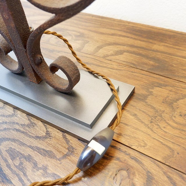 Large Wrought Iron Table Lamp For Sale - Image 7 of 15