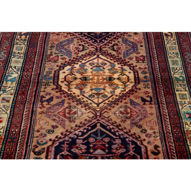Brown Brown Vintage Serab Persian Wool Runner With a Multicolor Tribal Design For Sale - Image 8 of 8