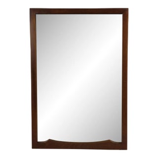 Mid Century Modern Wall Mirror With Rectangular Walnut Frame For Sale
