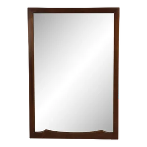Mid Century Modern Wall Mirror With Rectangular Walnut Frame