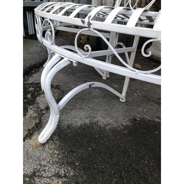 Circular White Steel Tree Bench Garden Seat For Sale - Image 10 of 12