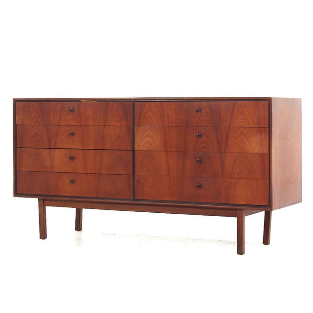 Mid-Century Modern Jack Cartwright for Founders Mid Century Walnut Lowboy Dresser For Sale - Image 3 of 7