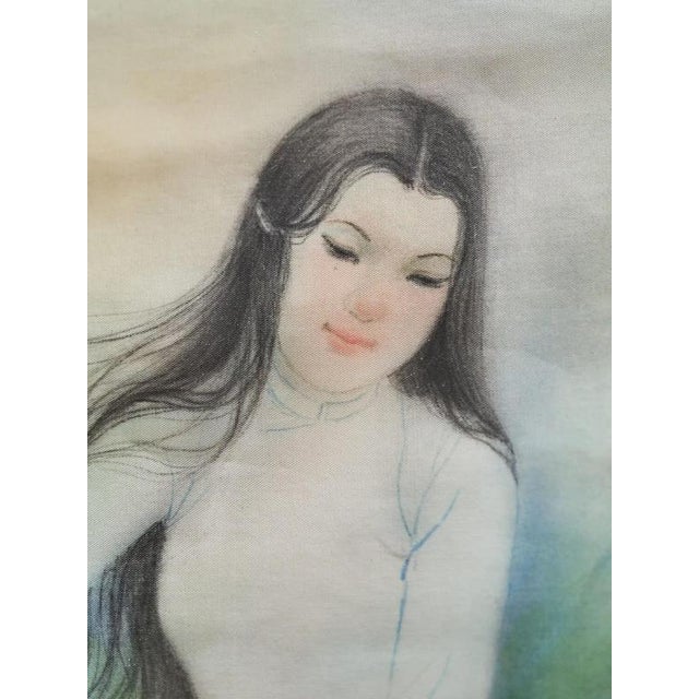 Trần Thị Hiếu Hạnh, Moments of Serenity, Silk, Framed For Sale - Image 3 of 10