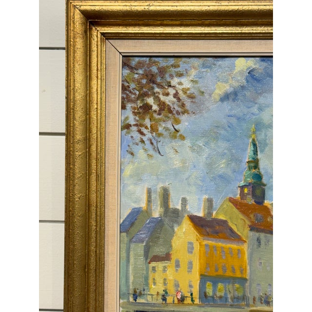 19th Century Oil on Canvas of City Scene in Copenhagen For Sale - Image 5 of 9