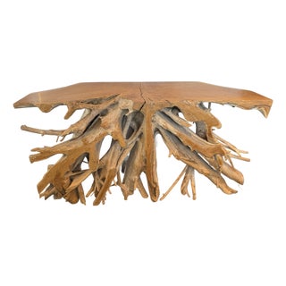 Organic Modern Reclaimed Root Console Table For Sale