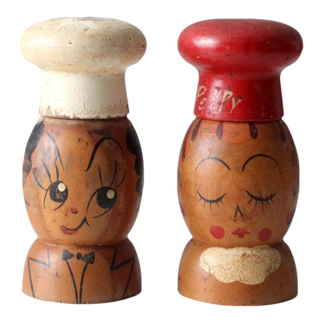 Mid-Century Japanese Salt & Pepper Shakers Pair For Sale