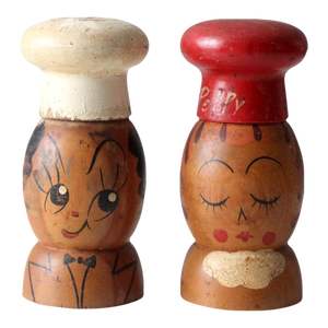Mid-Century Japanese Salt & Pepper Shakers Pair