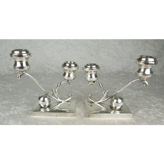 Mid 20th Century P Lopez G Mexican Sterling Silver Candle Sticks - A Pair For Sale - Image 9 of 18