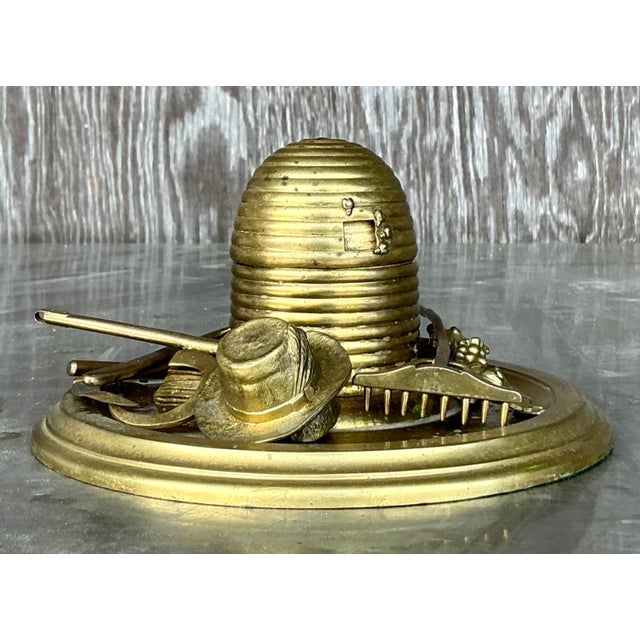 Mid 20th Century Vintage Boho Brass Honey Pot For Sale - Image 5 of 16