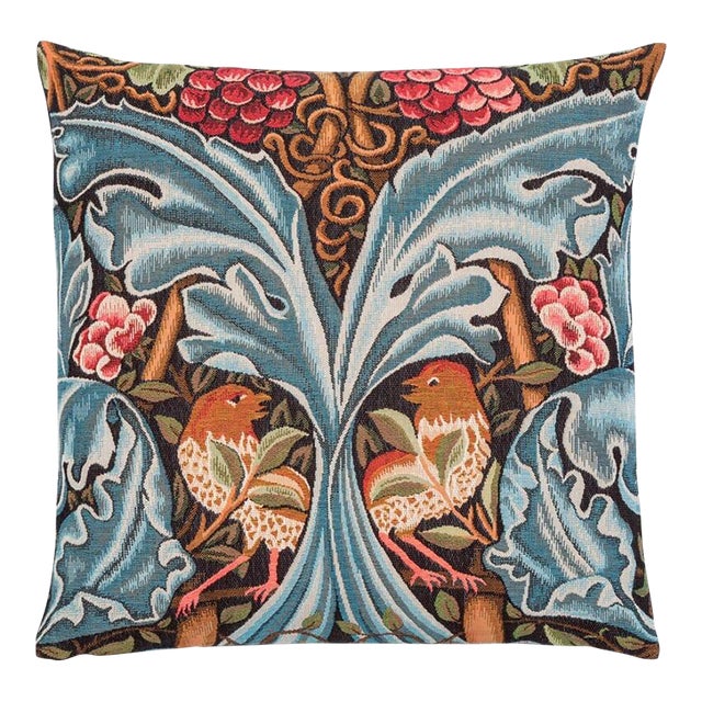 Birds & Acanthus Scrolls Tapestry Cushion With Feather Filler - 46x46cm (18"x18") For Sale