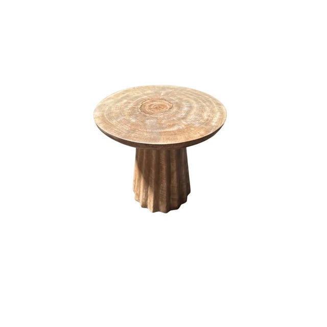 Not Yet Made - Made To Order Hand-Crafted Round Side Table in Mango Wood, Organic Modern Style For Sale - Image 5 of 5