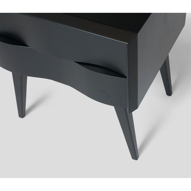 Black Pair of “Wave” Side Tables by Edmond Spence For Sale - Image 8 of 9
