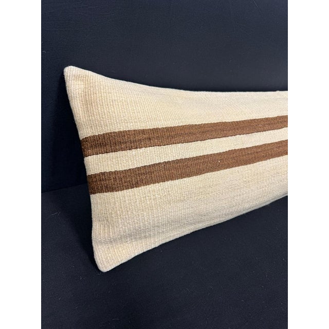 Turkish Hemp Pillow Cushion Natural Beige Brown Cushion Cover 14"x45" #18025 Enhance your home decor with our Kilim Pillow...